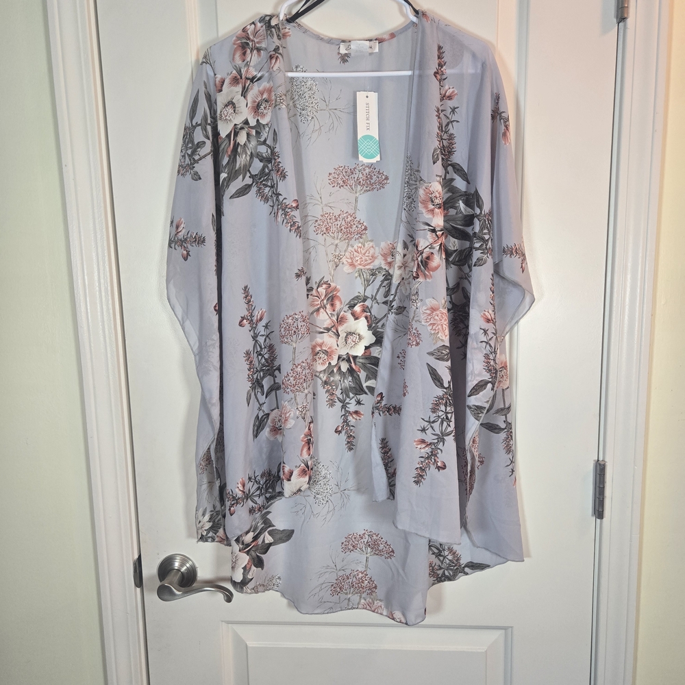 NWT Emory Park Multicolor Floral Kimono